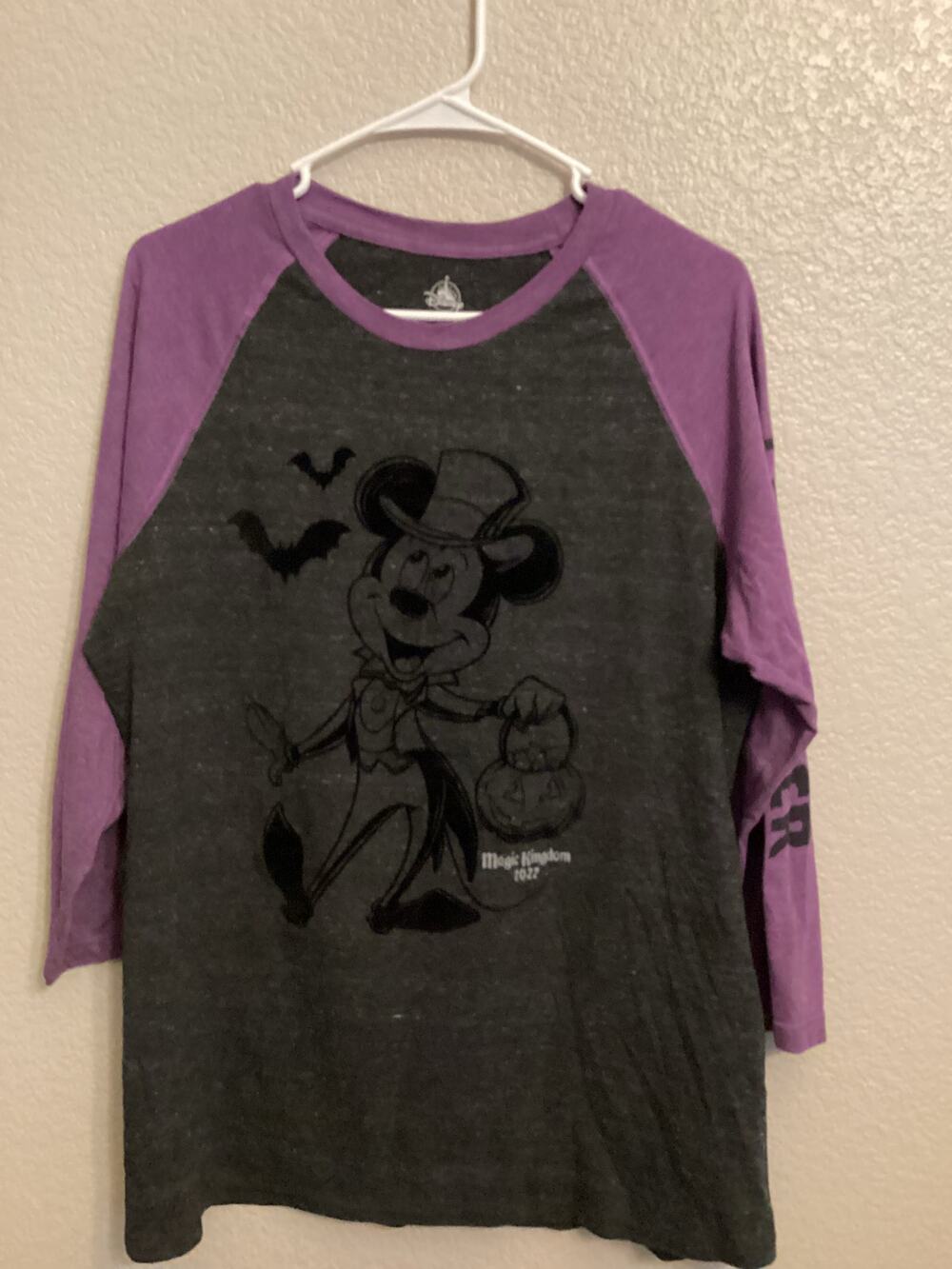 Disney Parks Mickey's Not-So-Scary Halloween Passholder Raglan Magic Kingdom L